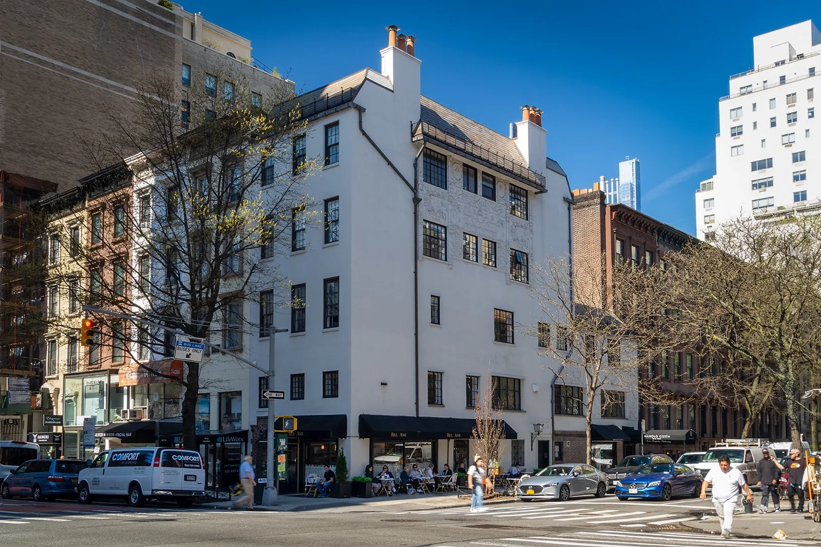 Exterior facade restoration detail at 866 Lexington Avenue